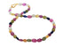 Natural Multi Sapphire Facetted Ovals w/ Sterling & Diamond Clasp, Ready to wear Necklace (MSPH-OVL-7x9)